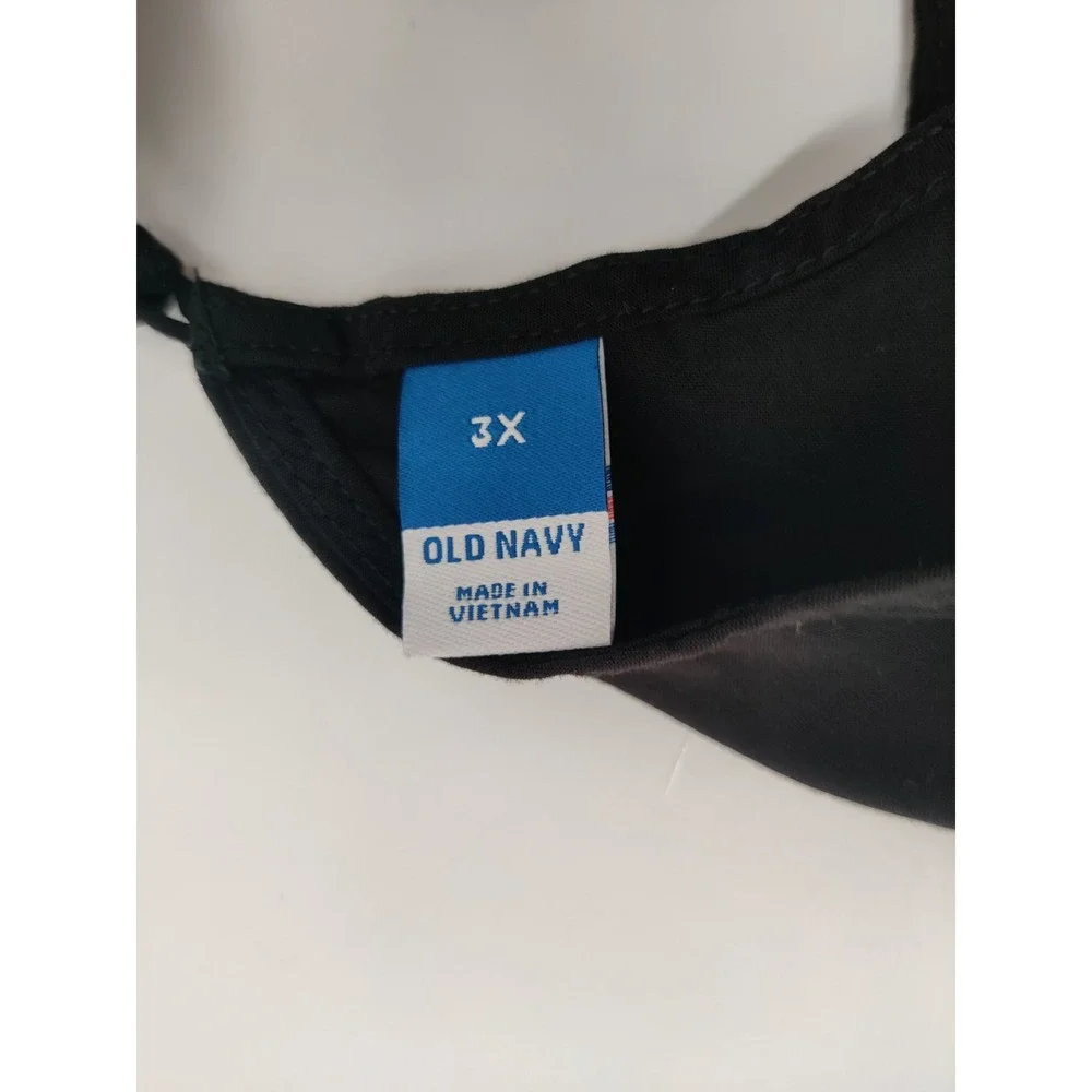 Old Navy Black Square Neck Smocked Bodice Gathered Sleeve Dress Plus Size 3X - Picture 3 of 9